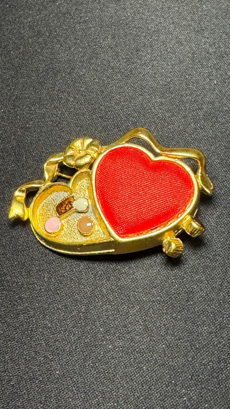 Vintage Danecraft Box of Chocolates Brooch